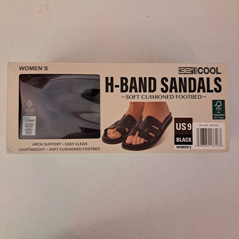 32 Degrees Black Slide Sandals - Picture 14 of 14